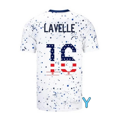 USA Rose Lavelle 2023 White Youth Soccer Jersey Independence Day