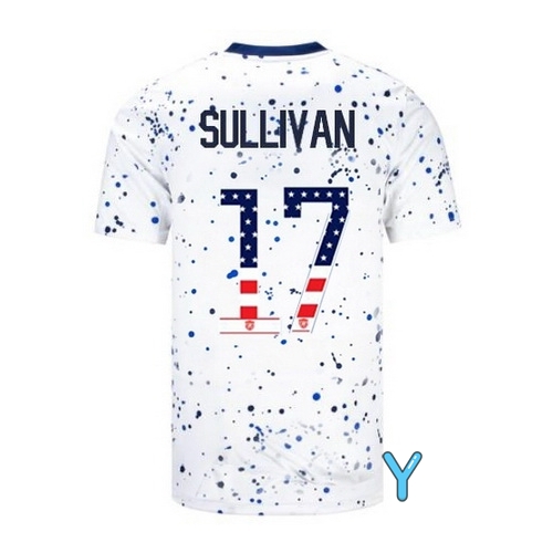 USA Andi Sullivan 2023 White Youth Soccer Jersey Independence Day