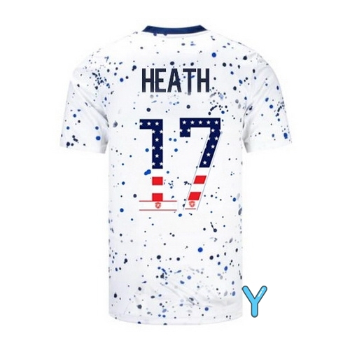 USA Tobin Heath 2023 White Youth Soccer Jersey Independence Day