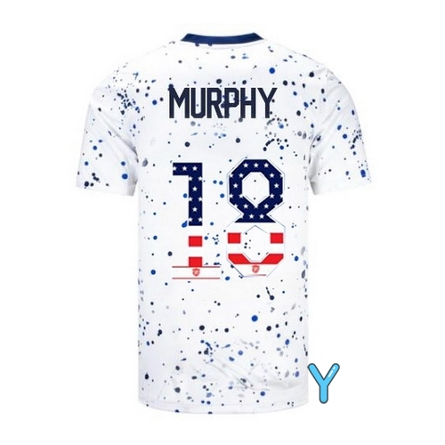 USA Casey Murphy 2023 White Youth Soccer Jersey Independence Day