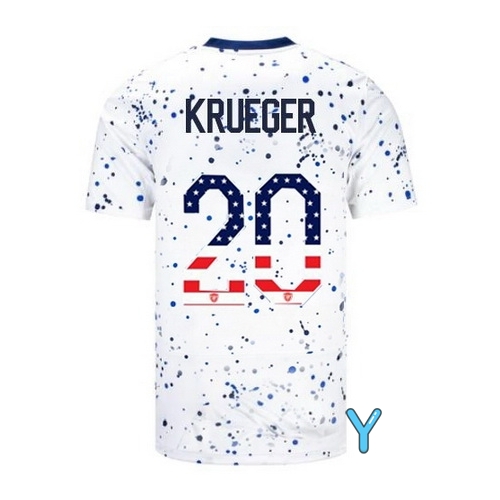 USA Casey Krueger 2023 White Youth Soccer Jersey Independence Day