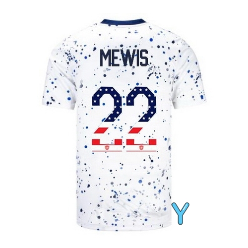 USA Kristie Mewis 2023 White Youth Soccer Jersey Independence Day