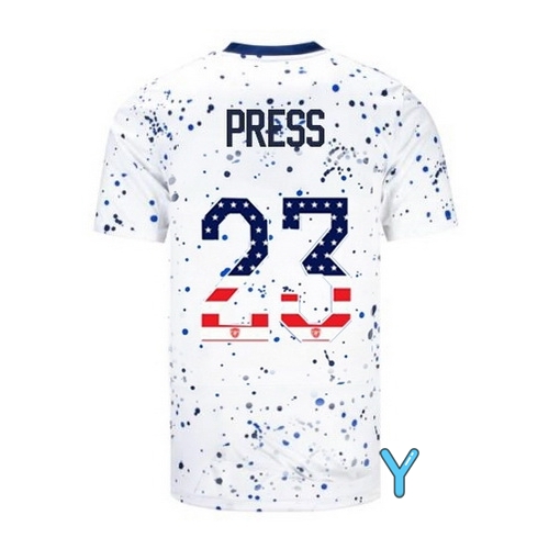 USA Christen Press 2023 White Youth Soccer Jersey Independence Day