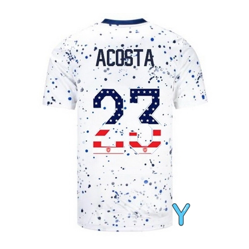 USA Kellyn Acosta 2023 White Youth Soccer Jersey Independence Day