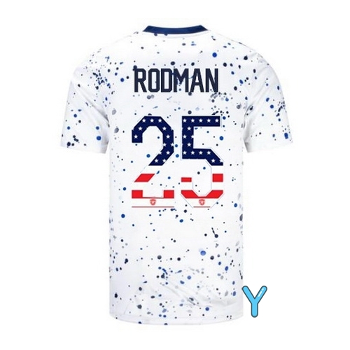 USA Trinity Rodman 2023 White Youth Soccer Jersey Independence Day