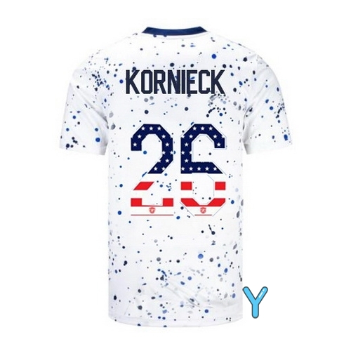 USA Taylor Kornieck 2023 White Youth Soccer Jersey Independence Day