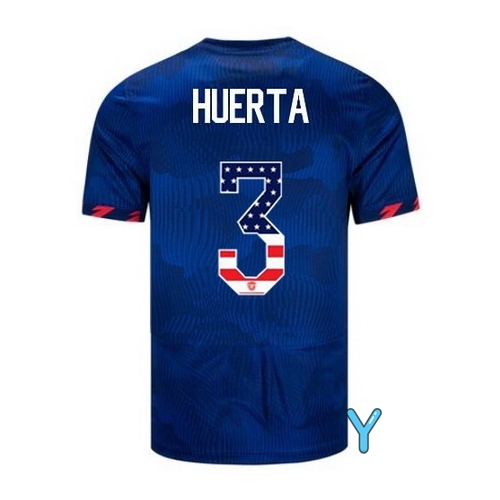 USA Sofia Huerta 2023 Blue Youth Soccer Jersey Independence Day