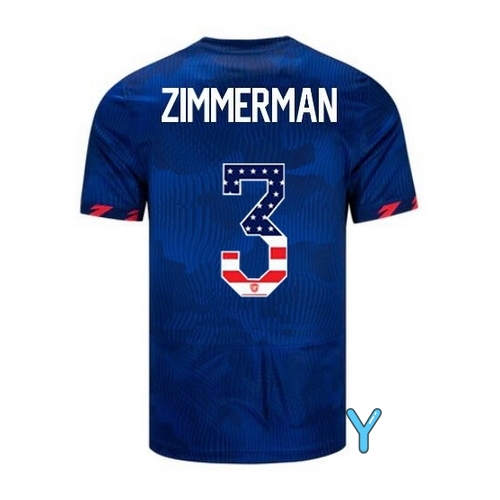 USA Walker Zimmerman 2023 Blue Youth Soccer Jersey Independence Day