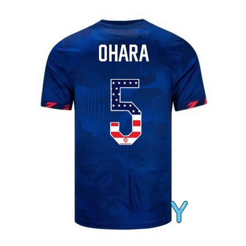 USA Kelley O'hara 2023 Blue Youth Soccer Jersey Independence Day