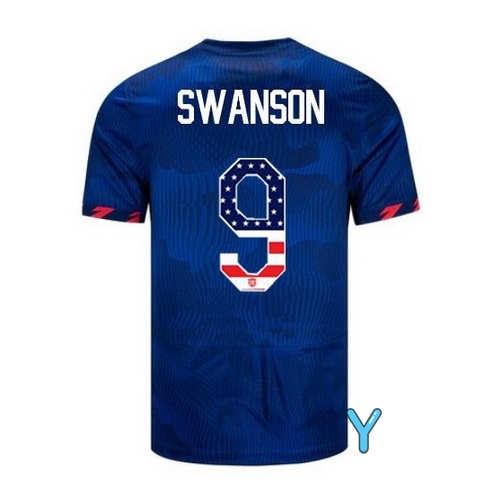 USA Mallory Swanson 2023 Blue Youth Soccer Jersey Independence Day