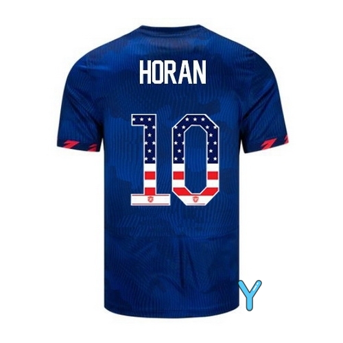 USA Lindsey Horan 2023 Blue Youth Soccer Jersey Independence Day