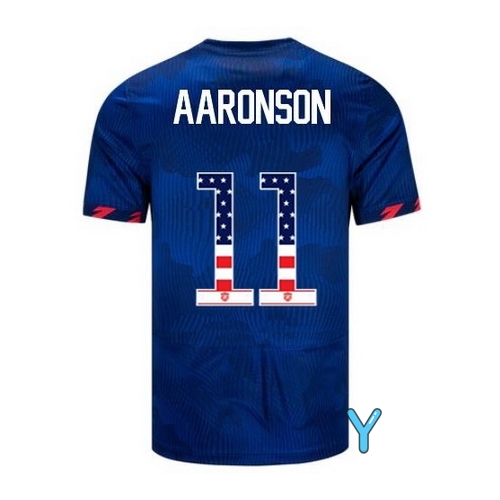 USA Brenden Aaronson 2023 Blue Youth Soccer Jersey Independence Day