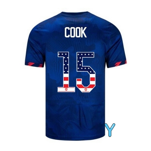 USA Alana Cook 2023 Blue Youth Soccer Jersey Independence Day