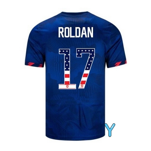 USA Cristian Roldan 2023 Blue Youth Soccer Jersey Independence Day