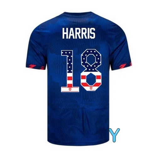 USA Ashlyn Harris 2023 Blue Youth Soccer Jersey Independence Day