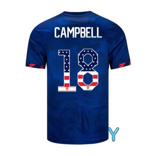 USA Jane Campbell 2023 Blue Youth Soccer Jersey Independence Day