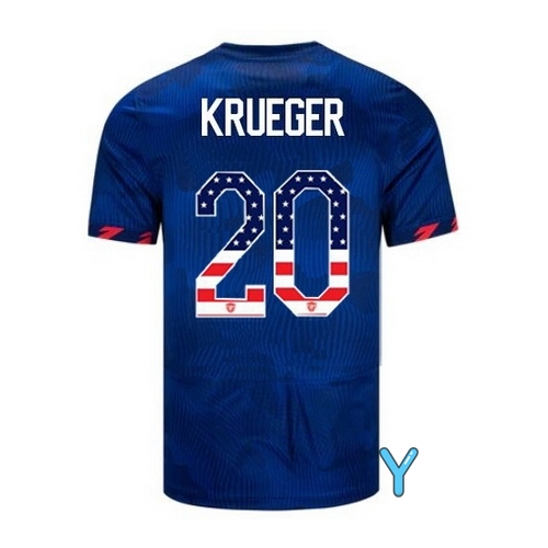 USA Casey Krueger 2023 Blue Youth Soccer Jersey Independence Day