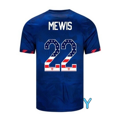 USA Kristie Mewis 2023 Blue Youth Soccer Jersey Independence Day