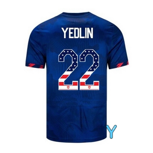 USA DeAndre Yedlin 2023 Blue Youth Soccer Jersey Independence Day