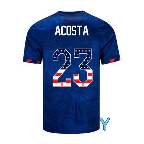 USA Kellyn Acosta 2023 Blue Youth Soccer Jersey Independence Day