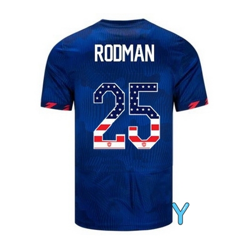 USA Trinity Rodman 2023 Blue Youth Soccer Jersey Independence Day