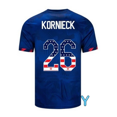 USA Taylor Kornieck 2023 Blue Youth Soccer Jersey Independence Day