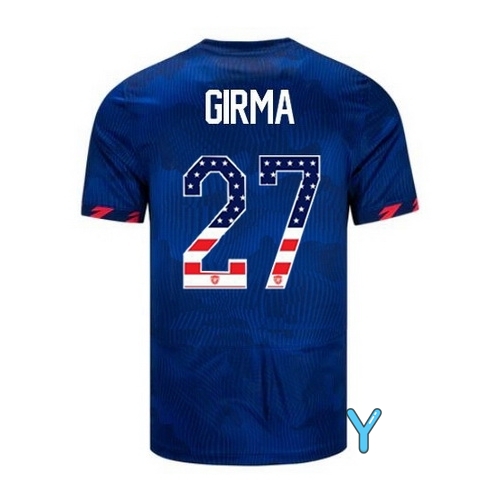 USA Naomi Girma 2023 Blue Youth Soccer Jersey Independence Day