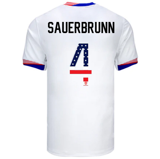 Becky Sauerbrunn 2024 USA White Men's Independence Day Jersey