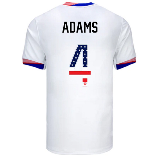 Tyler Adams 2024 USA White Men's Independence Day Jersey