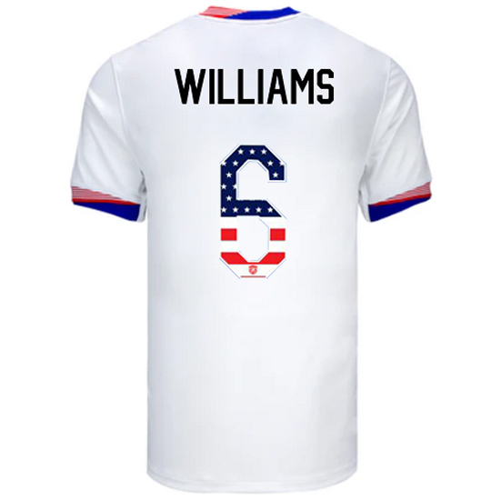 Lynn Williams 2024 USA White Men's Independence Day Jersey