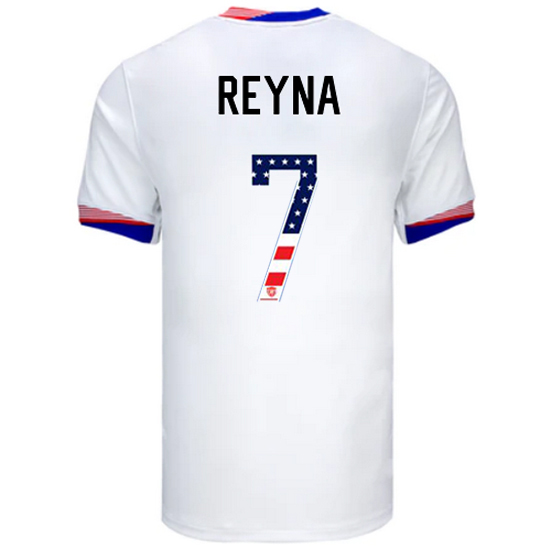 Giovanni Reyna 2024 USA White Men's Independence Day Jersey