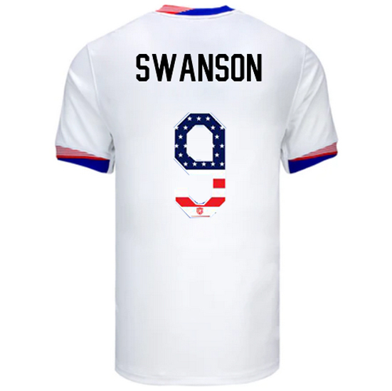 Mallory Swanson 2024 USA White Men's Independence Day Jersey