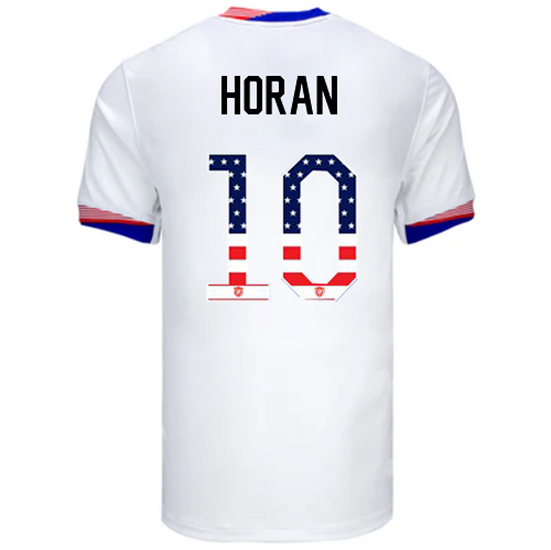 Lindsey Horan 2024 USA White Men's Independence Day Jersey