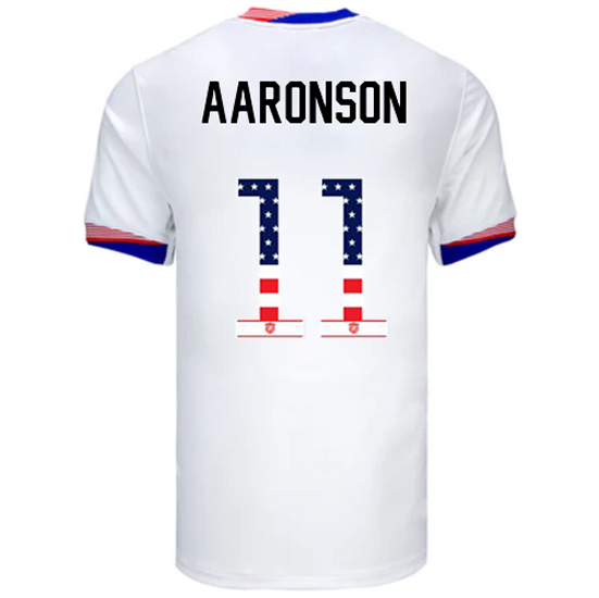 Brenden Aaronson 2024 USA White Men's Independence Day Jersey