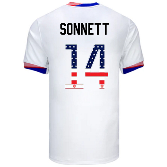 Emily Sonnett 2024 USA White Men's Independence Day Jersey