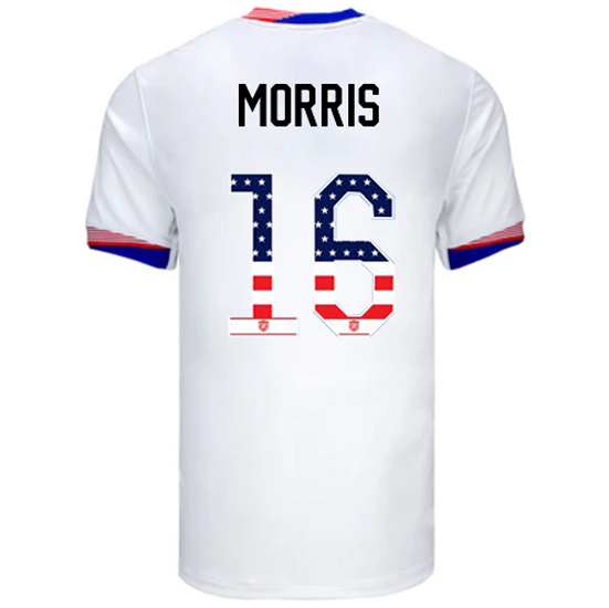 Jordan Morris 2024 USA White Men's Independence Day Jersey