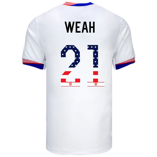 Tim Weah 2024 USA White Men's Independence Day Jersey