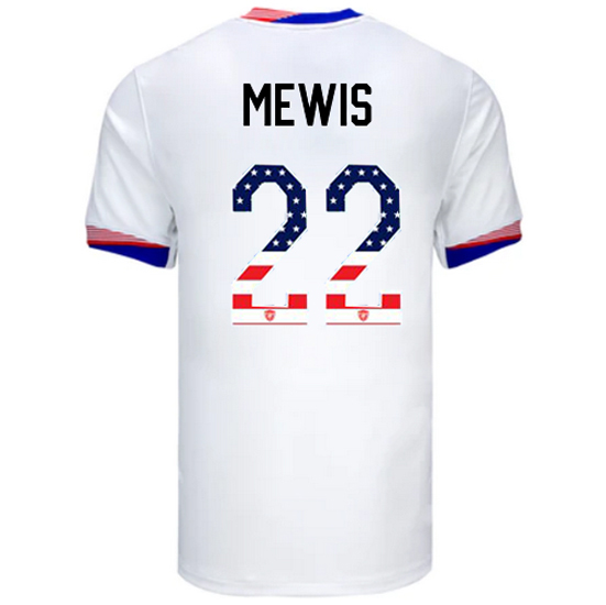 Kristie Mewis 2024 USA White Men's Independence Day Jersey