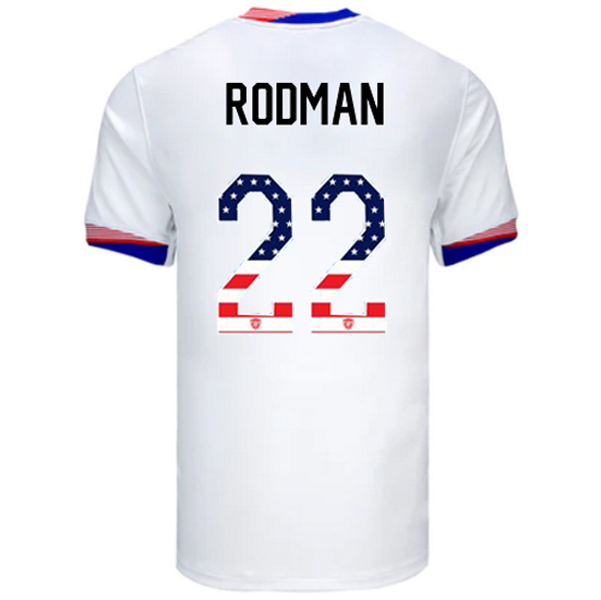 Trinity Rodman 2024 USA White Men's Independence Day Jersey