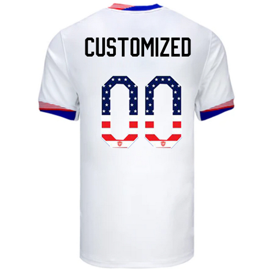 Customized 2024 USA White Men's Independence Day Jersey