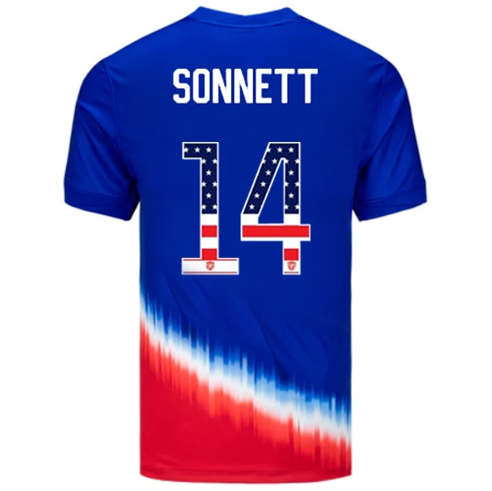 Emily Sonnett 2024 USA Blue/Red Men's Jersey Independence Day