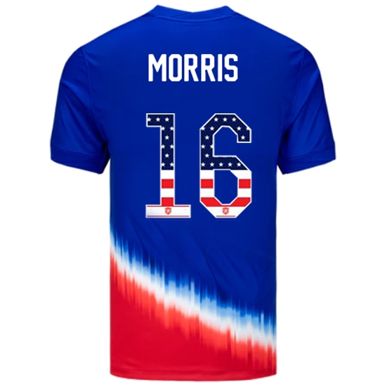 Jordan Morris 2024 USA Blue/Red Men's Jersey Independence Day