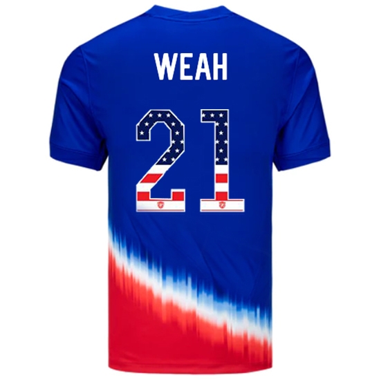 Tim Weah 2024 USA Blue/Red Men's Jersey Independence Day