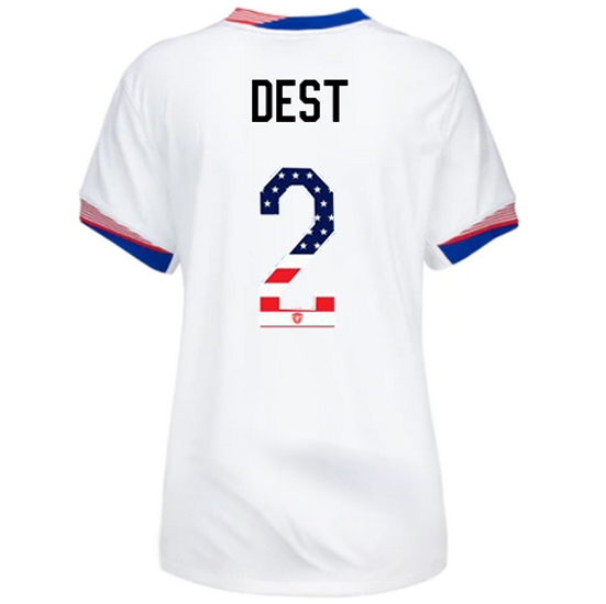 Sergino Dest 2024 USA White Women's Independence Day Jersey