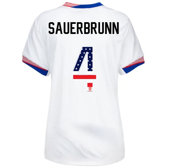 Becky Sauerbrunn 2024 USA White Women's Independence Day Jersey