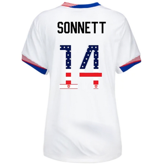 Emily Sonnett 2024 USA White Women's Independence Day Jersey