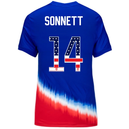 Emily Sonnett 2024 USA Blue/Red Women's Independence Day Jersey