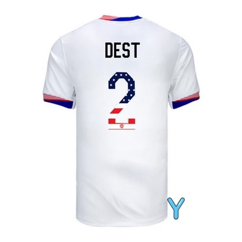 Sergino Dest 2024 USA White Youth Independence Day Jersey