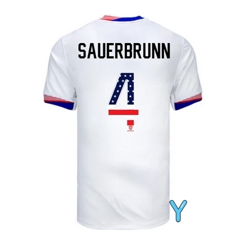 Becky Sauerbrunn 2024 USA White Youth Independence Day Jersey