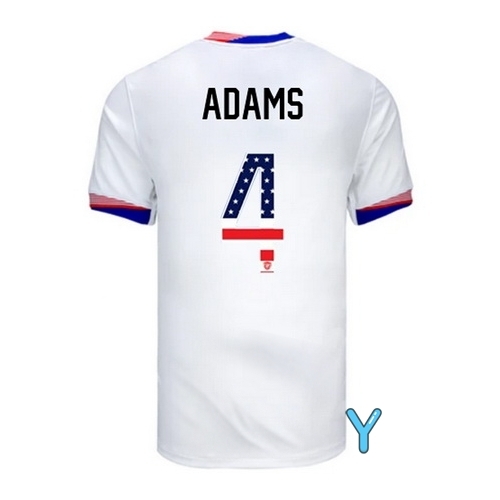 Tyler Adams 2024 USA White Youth Independence Day Jersey